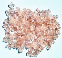 100 4x6mm Transparent Rosaline Flower Cap Beads